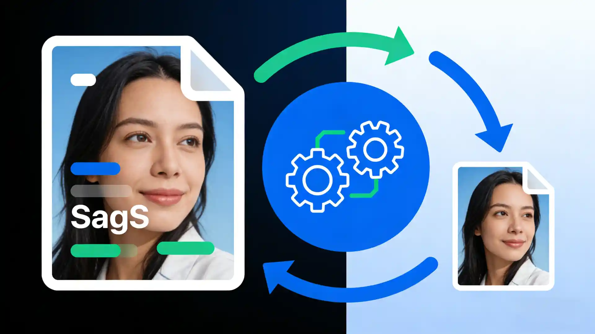 Image compression workflow with before and after comparison
